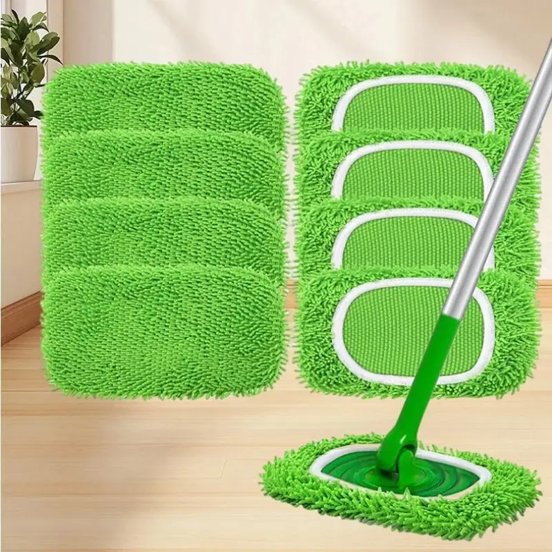 4-teilige Mopp-Ersatztuchabdeckung, wiederverwendbar, ultrafeine Faser-Moppabdeckung, geeignet für die meisten Standard-Mopp-Reinigungsabdeckungen mit hoher Saugfähigkeit