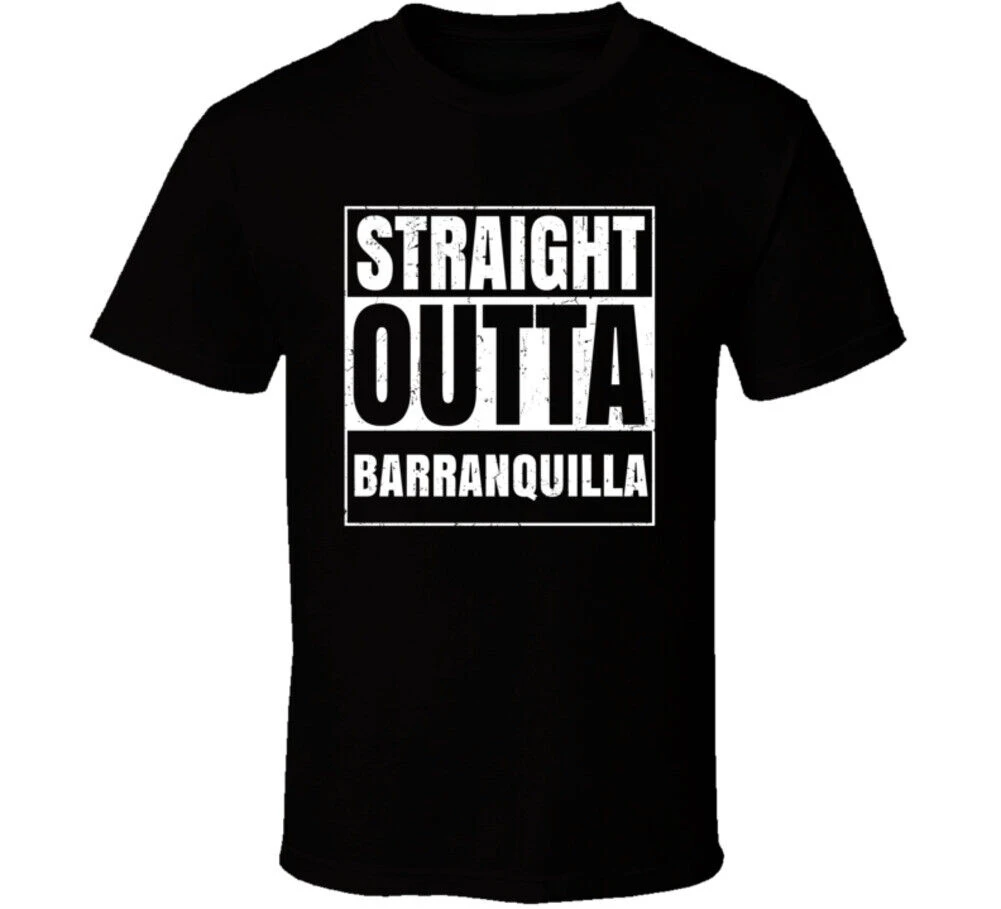 2024 Straight Outta Barranquilla Colombia Compton Parody Grunge City T Shirt Cotton Short Sleeve  New Arrival  Hot Sale