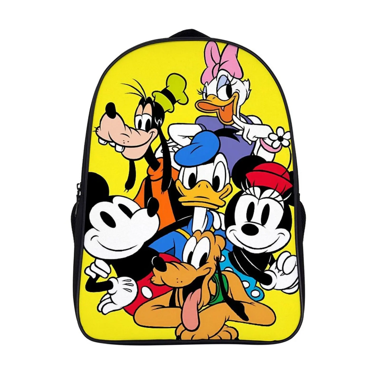 

Cartoon Disney Mickey Minnie Donald Daisy Pluto Goofy Fashion Student's Backpack School Bag 16 Inch 2 Compartment Backpack Stude