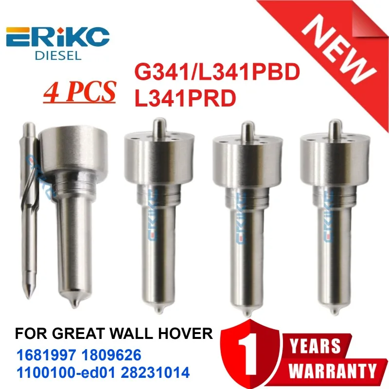 

4PCS G341 L341PBD L341PRD Common Rail Nozzle FOR GREAT WALL HOVER H5 H6 INJECTOR ED01 FORD 1681997 1809626 1100100-ed01 28231014
