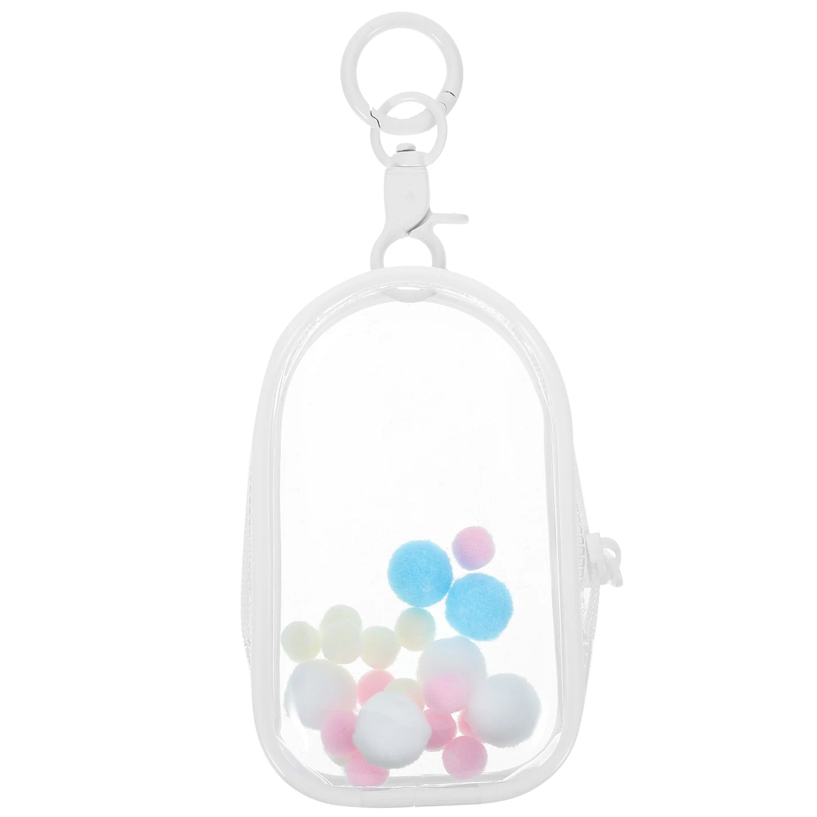 

Bag Container Clear Mini Small Display Case Key Ring Pvc with Buckle Transparent Dolls