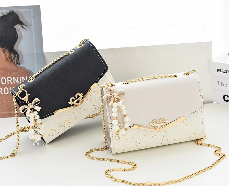 Hochwertige Handtasche aus PU-Leder, Damenhandtasche, einfarbige Umhängetasche, Damen-Messenger-Tasche, kleine Tragetasche für Damen und Mädchen. – Detail 1