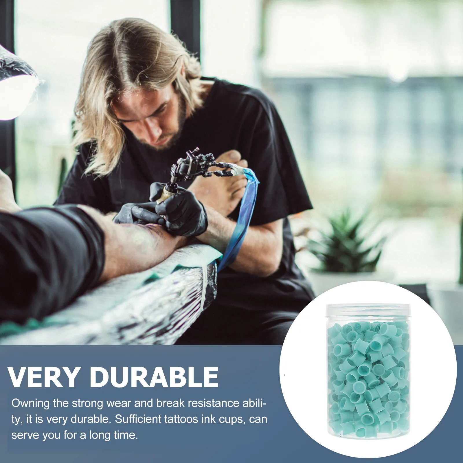 

300 шт. силиконовых стаканчиков для татуировок, многоразовые держатели для пигментов, плоское основание, стойкая конструкция для профессиональных наборов для татуировок