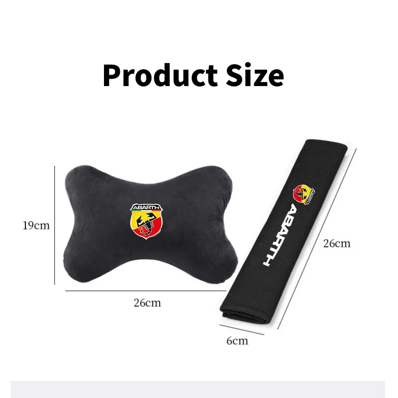 Car Headrest Pillow Seatbelt Shoulder Pad for Abarth 595 695 500e 500c 500l 500x Punto Spider Panda Stilo Ducato Car Accessories