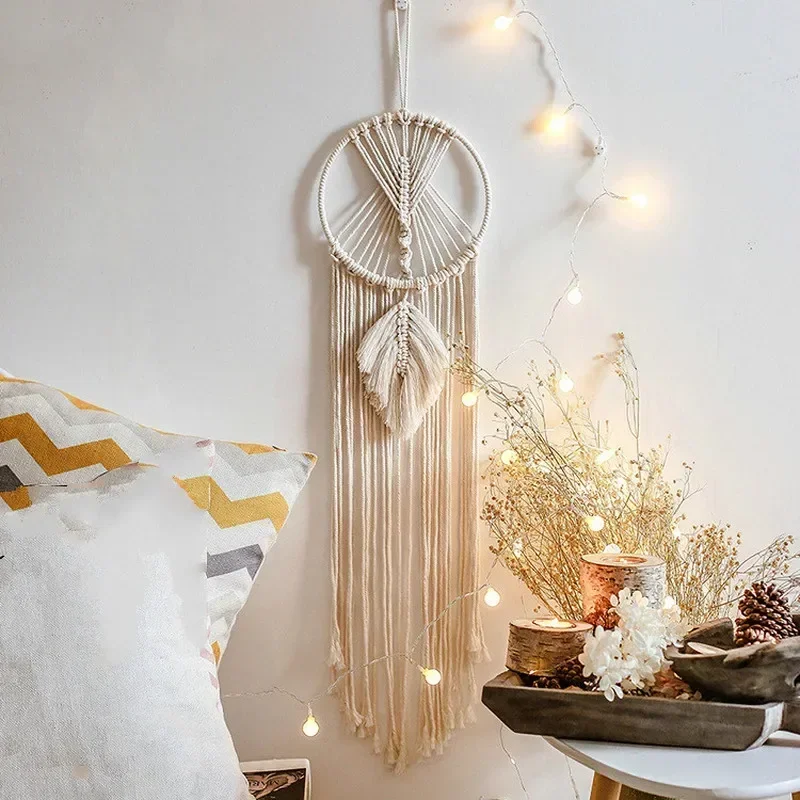New Macrame Dream Catcher Nordic Wall Tapestry Bohemian Home Wall Hanging Ramadan Eid Mubarak Decor For Kids Nursery Room Decor