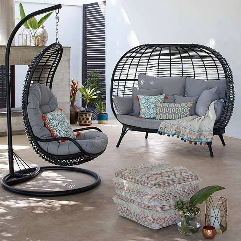 lying bed, sofa, bird's nest, creative rattan chair furniture, single person rattan weaving, lazy person lounge chair