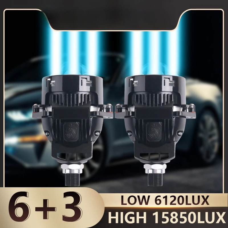 

120W S17PRO 3 Inch Triple Lens LED Headlight Bi Beam Projector 61W 6000K Super Bright White Plug and Play Front Lamp Upgrade