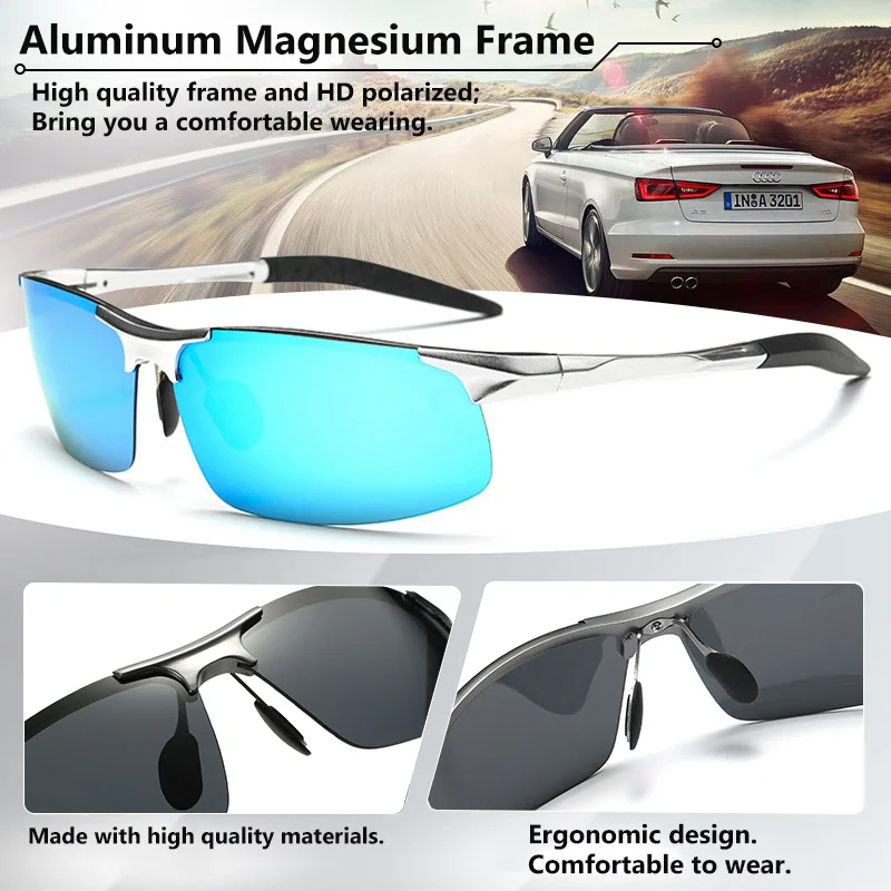 Outdoor Sports Cycling Sunglasses Men Women Aluminum Magnesium MTB Road Bike Glasses UV400 Protection Blue Lens gafas ciclismo