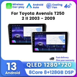 AI Voice  Android 13 Multimedia Video Player Car Radio Stereo Navigator 4G WIFI 2 Din Head Unit For Toyota Avensis T25 2002-2008