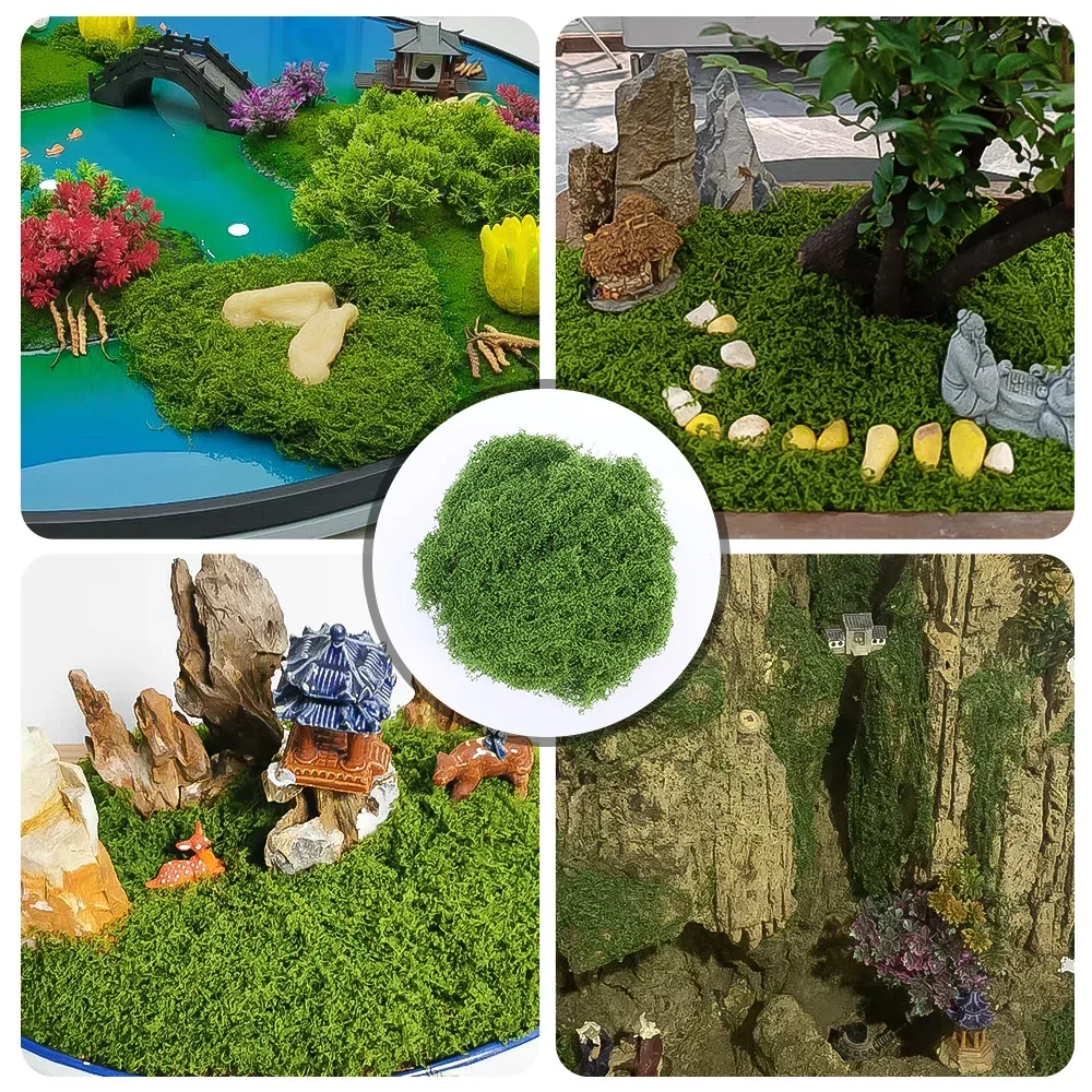 200G Fake Moss DIY Crafts Grass Artificial Moss Faux Preserved Moss Green Plants Home Room Garden Mini Landscape Fake Grass