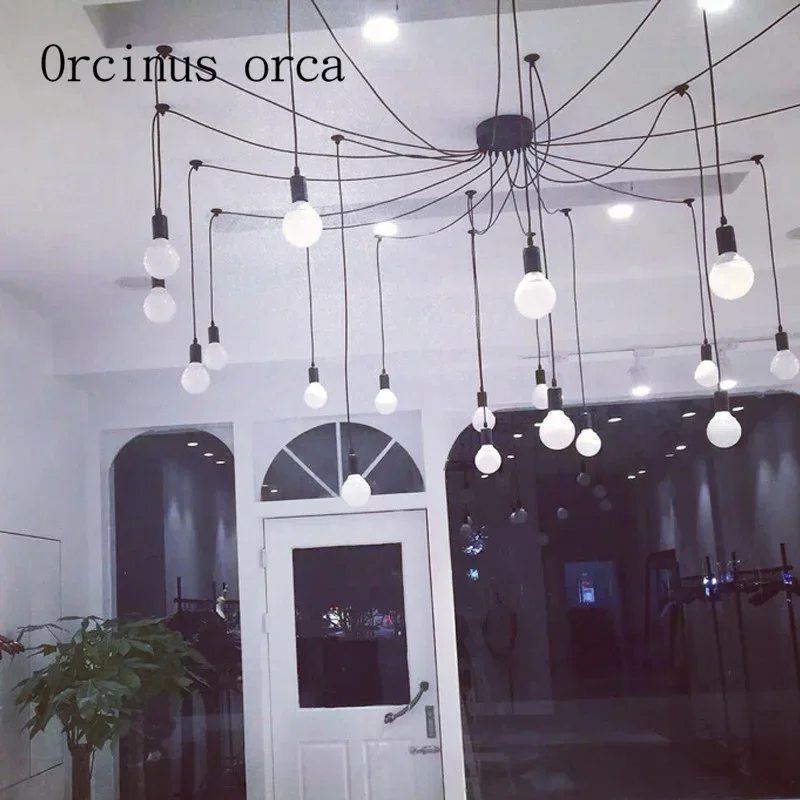 Nordic Industrial wind vintage spider Chandelier clothing  dining room living room bedroom creative personality Chandelier