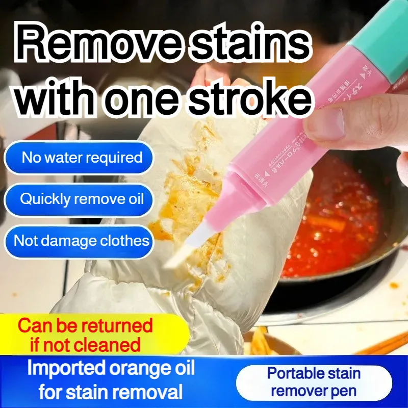 

No-Wash Portable Stain Remover Pen, Instant Oil Stain Spot Cleaner for White Clothes,Emergency Fabric Decontaminator, for Travel