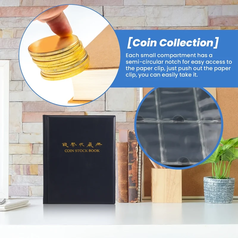 PCCB High Quality Put 200 Pcs Coins Album For Fit Cardboard Coin Holders Professional Coin Collection Book(Color Random)