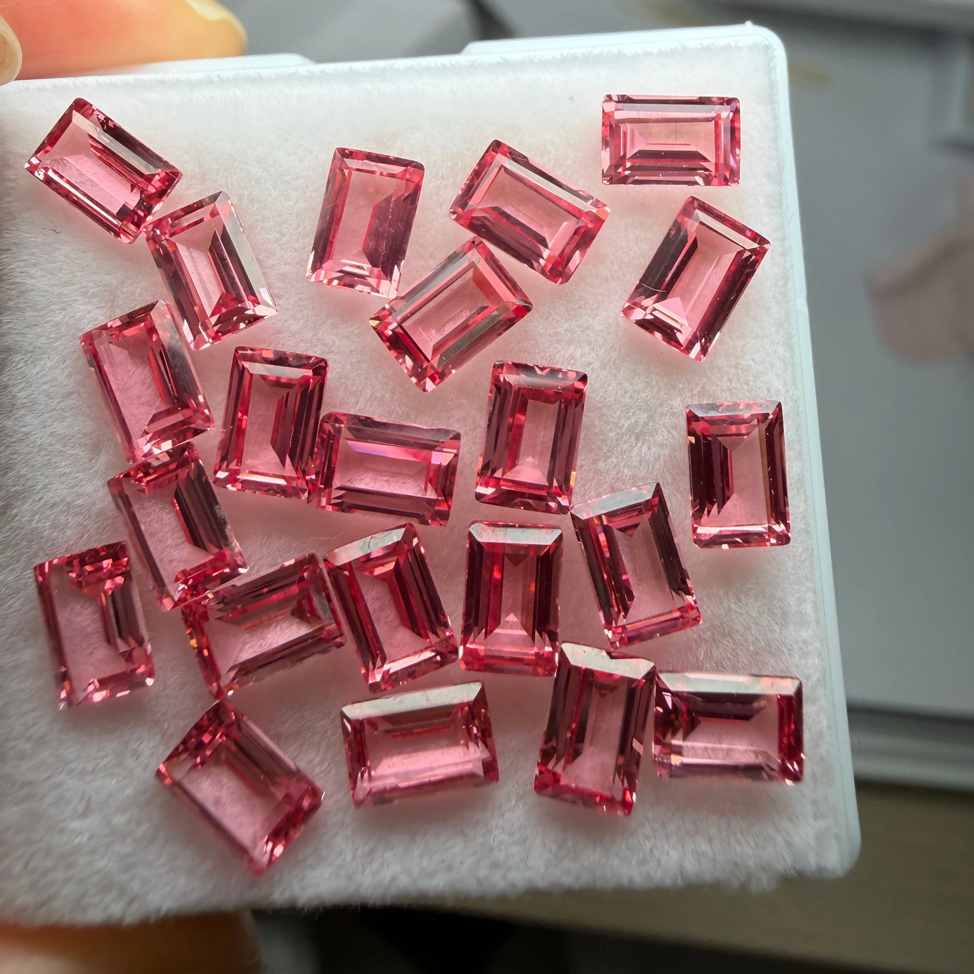 China Factory Price Lab Grown aRectangle Cut 4*6mm Padparascha Gems Stone Loose Stone for Fashion Making