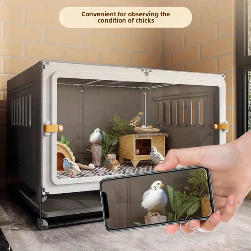 Indoor Small Pet Cage Quail Habitat, Large Easy Clean Cage for Chicks Ducks Hedgehog, Multi Pet Enclosure