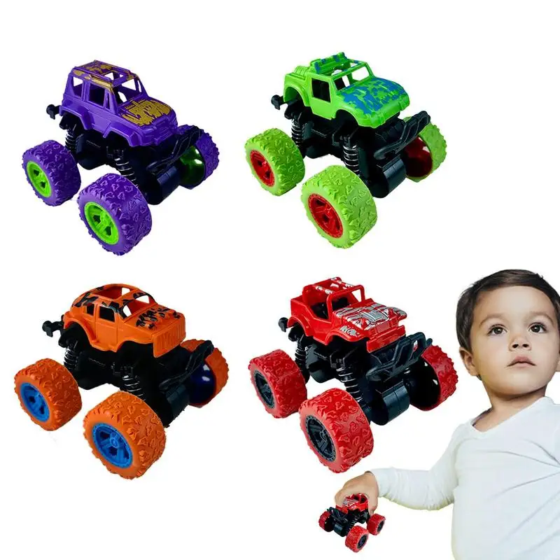 

Kids Stunt Toy Car Push And Go Friction Powered Car Four-wheel Shockproof Pull Back 360 Degree Rotation Vehicles For Kids