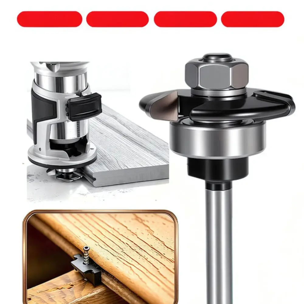 Professional Woodworking Router Bit 3 Flute T Slot Milling Cutter For Stair Tread Edging And Hidden Groove Shaping