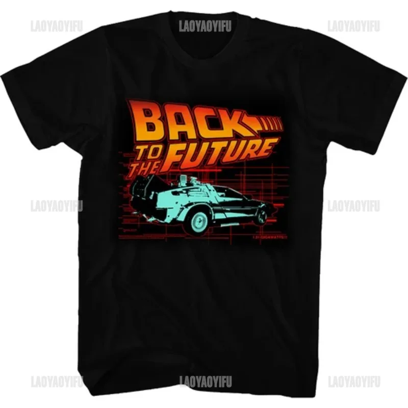 

Back To The Future Vintage Car GRAPHIC Tshirt for Men Summer Short Sleeve Male Casua Male Letters T Shirt Classic Man Tee Shirt