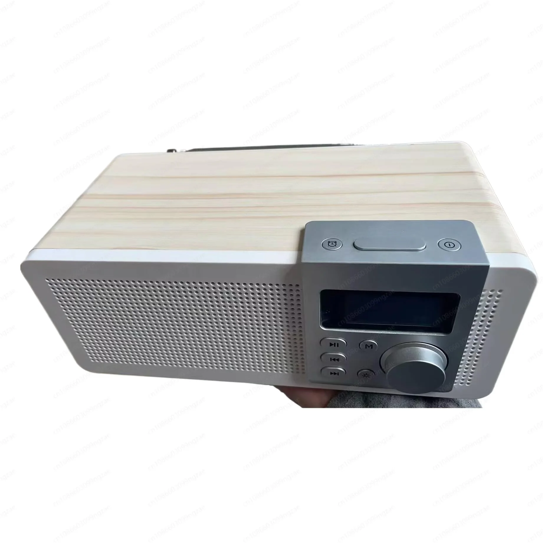 

Premium Wooden Dual-Speaker Speaker - Bluetooth Alarm Clock, FM Radio, USB/TF Card Compatible
