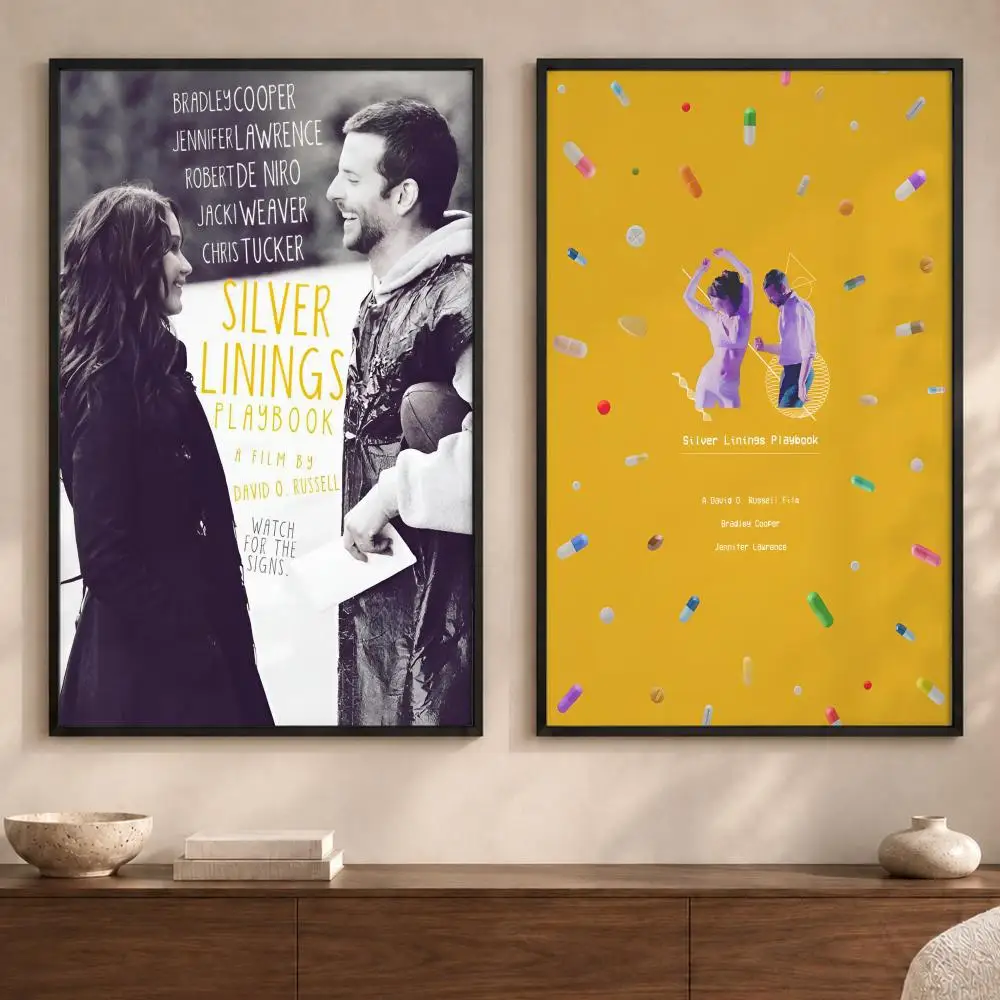Movie S-Silver Linings PlaybookS Poster Art  Self-Adhesive No Glue Residue Wall Sticker for Home Office Nursery