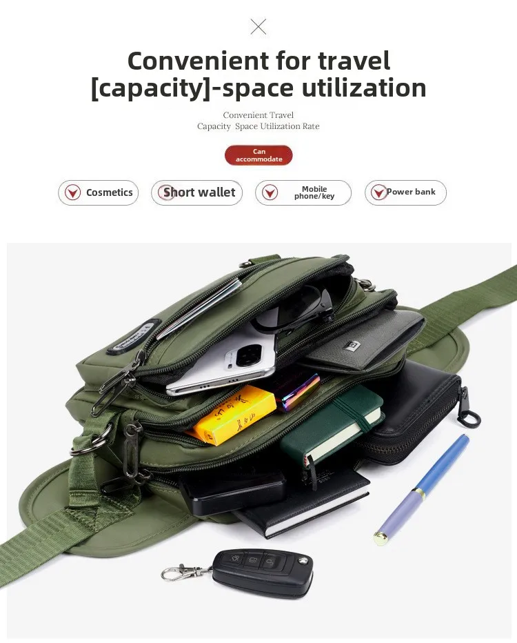 2025 Waist Bag for Men and Women, High-end Crossbody, Niche, Versatile, Multi-functional Running, New Anti Splash Water Design
