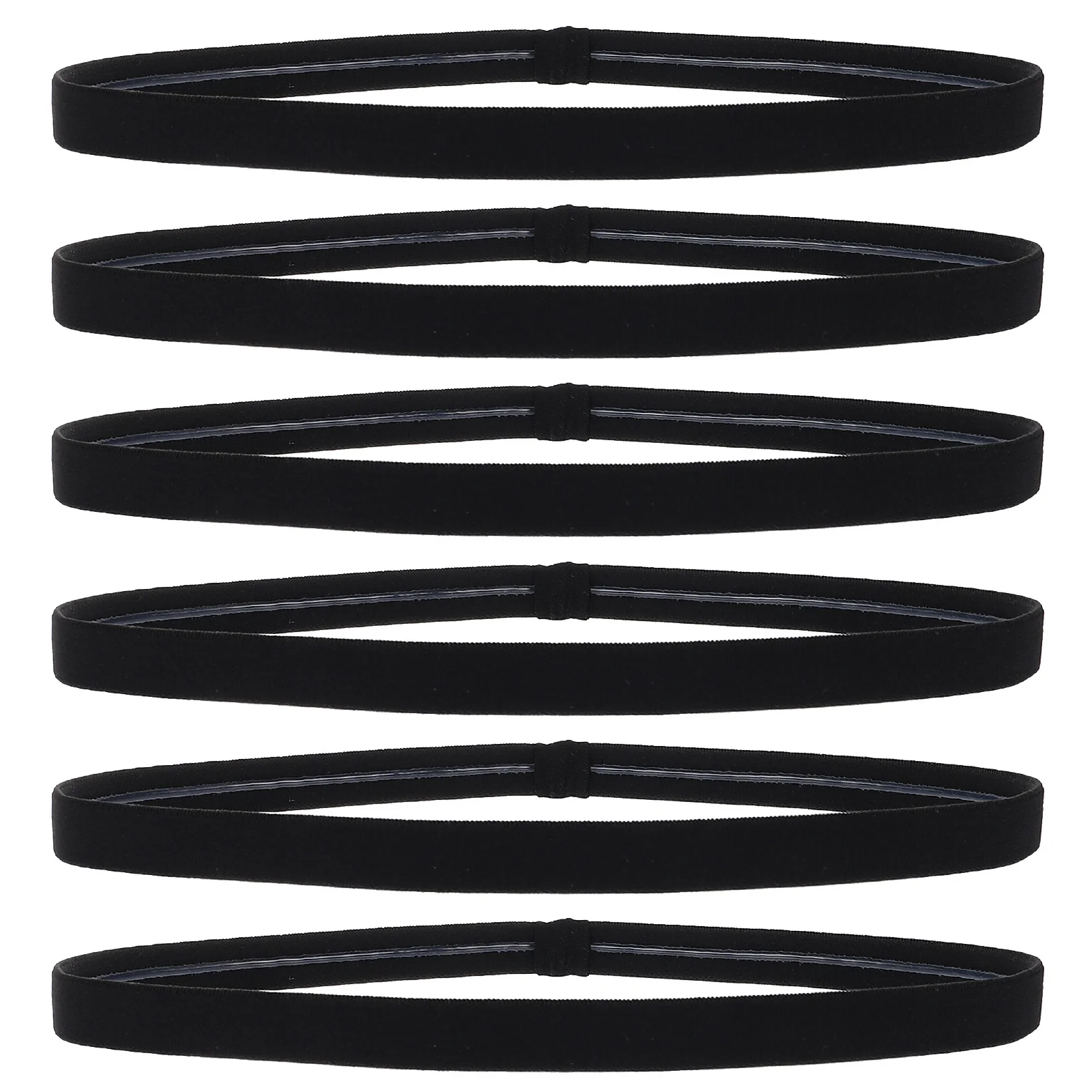 

6Pcs Anti-Slip Silicone Headband for Men Elastic Sweatband Quick-Dry Sports Hair Band with High Absorbency for Basketball