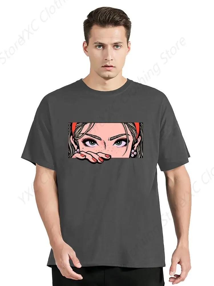 Sexy Lips Print Men's T-shirt- Short Sleeve Crew Neck Soft Fitted Tees S - 6XL Fresh Classic Basic Tshirts