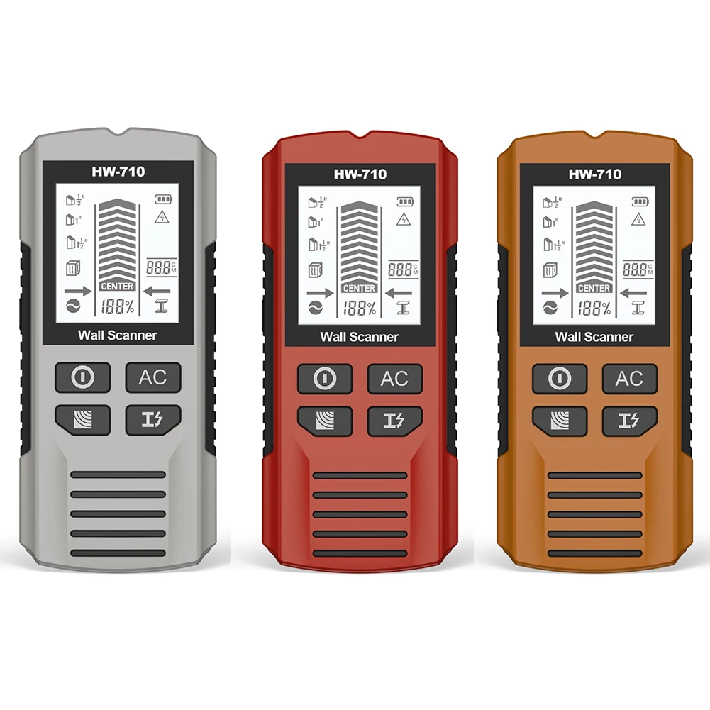 6-in-1 Electronic Wall Detector Multifunctional Handheld Measuring Instrument Stud Wood Finder Live Wire Scanner Metal Detector