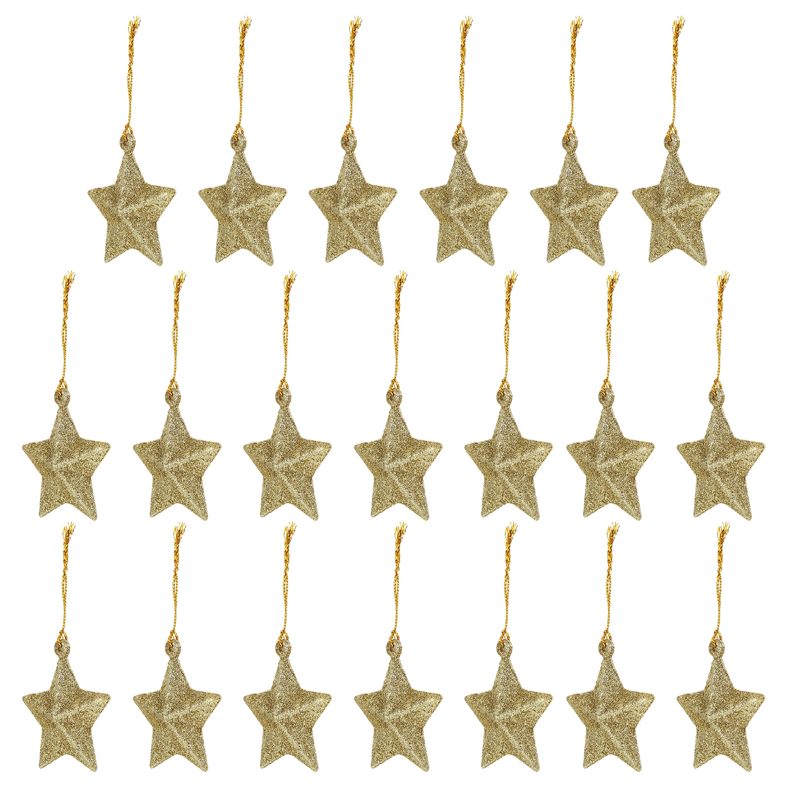 

30pcs Little Pendant Christmas Tree Decorations Patriotic Star Hanging Ornaments Party Ceremony Small Glitter Xmas Tree