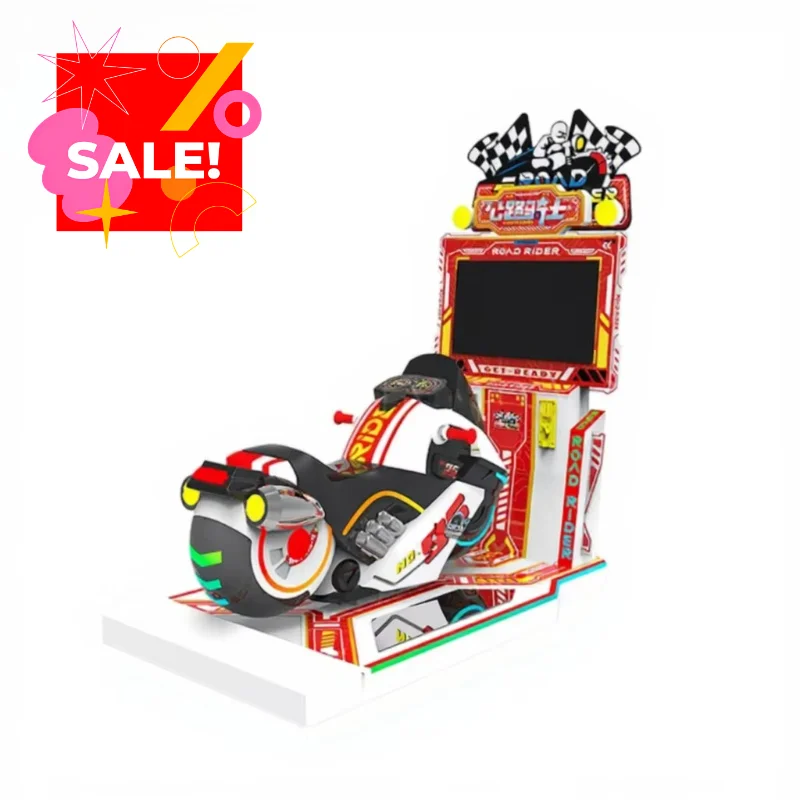 Luxury LCD Screen Coin Operated Video Game Racing Road Rider Driving Motorcycle Kids Game Machine for Game Center Custom