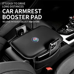 1pc Black Car Armrest Box Pad PU Leather Arm Rest Protection Cushion Cover For Alfa Romeo 159 Giulietta Mito 147 Stelvio Styling