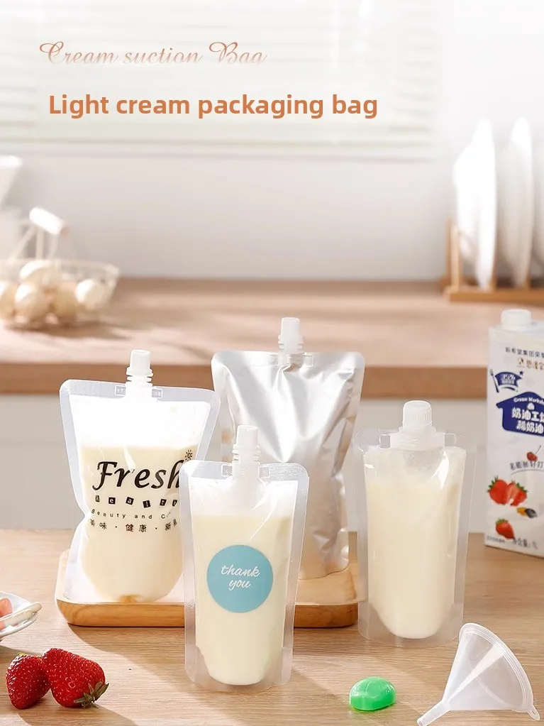 Fre Cr Paaging Bag Disposable Soy Milk Sed Refrigeration Preservation Bag with St for Kitchen Cooking Baking