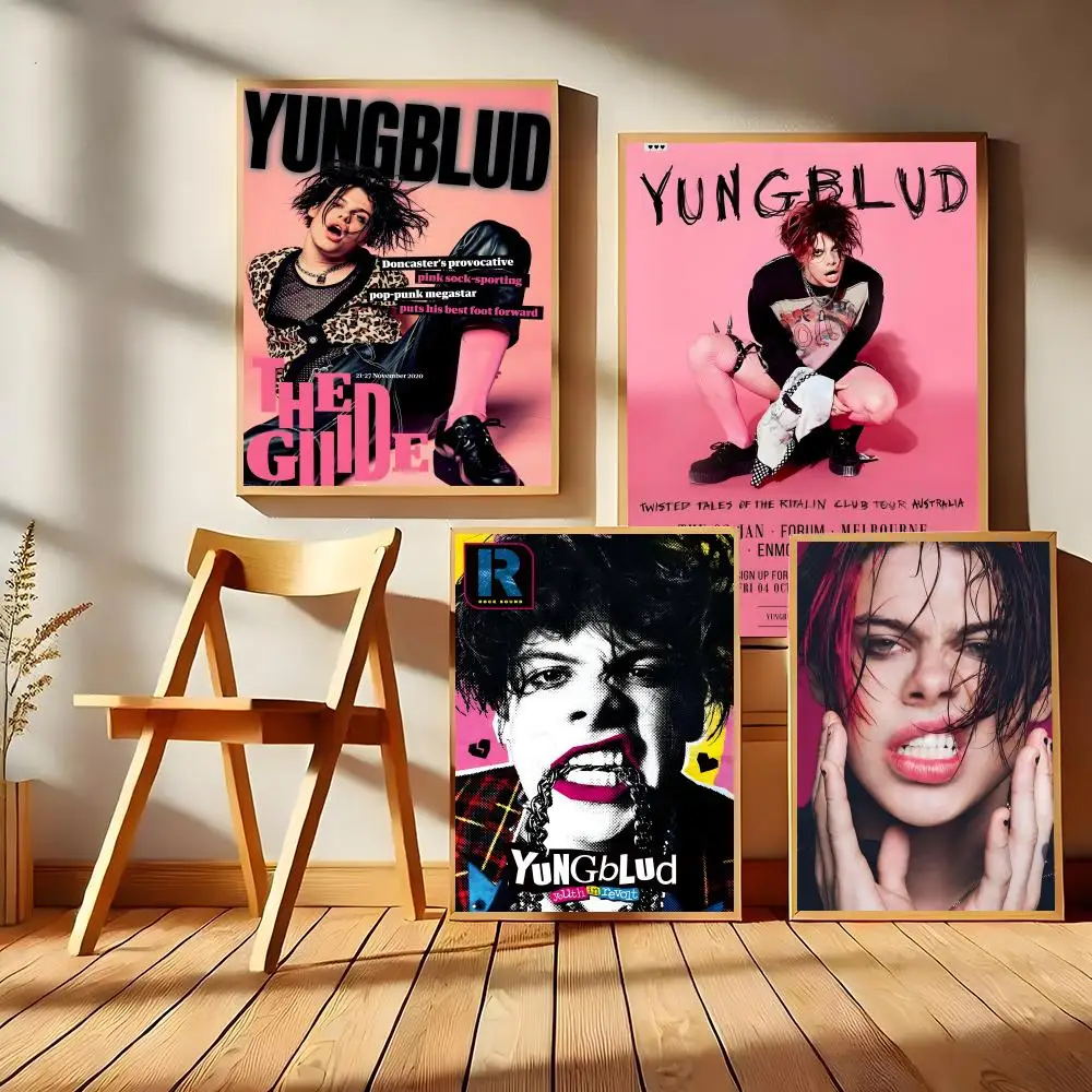 Rapper Singer Y-Yungblud Painting Calligraphy HD Canvas Wall Art | Waterproof Fade-Resistant | Minimalist Unframed Wall Decor