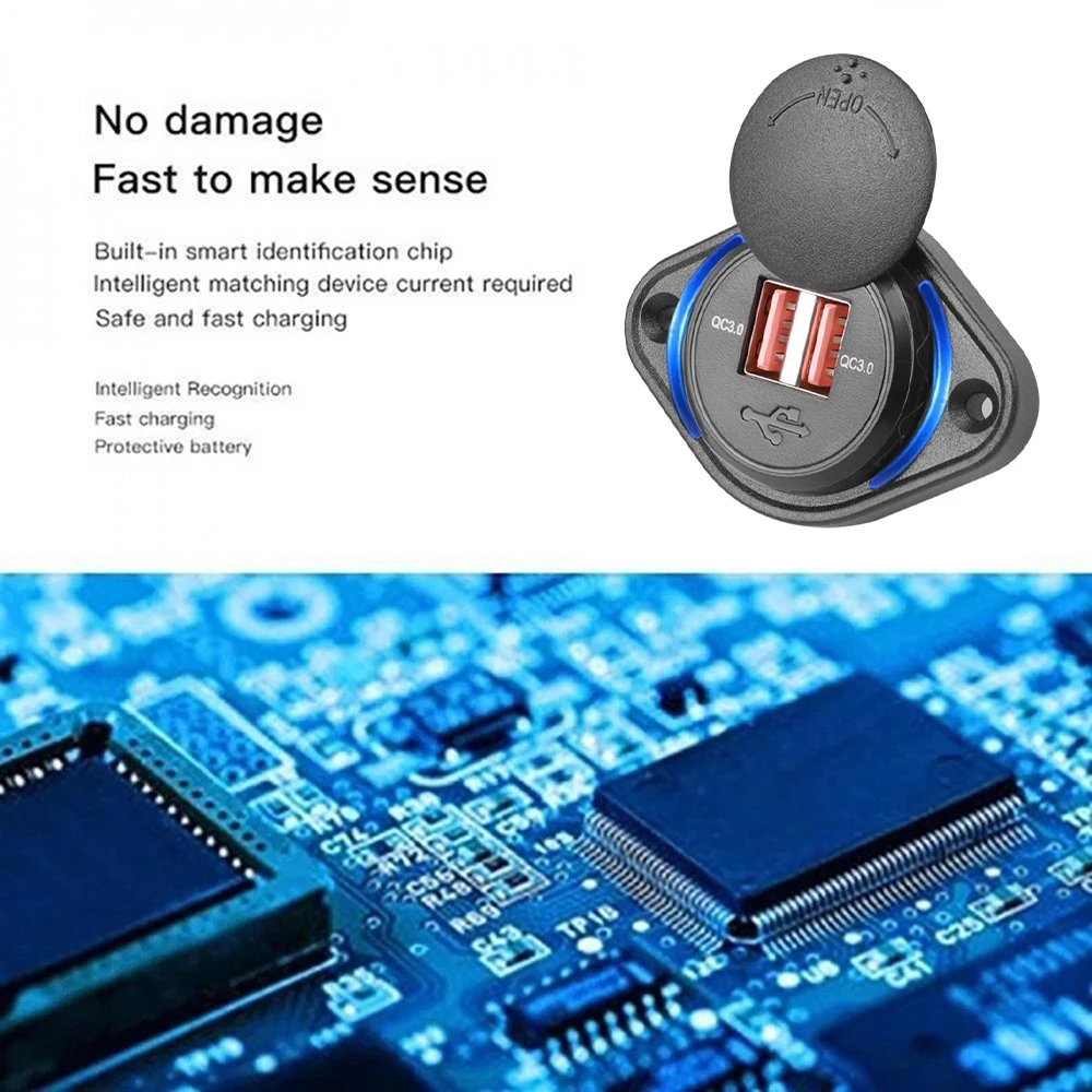 USB-розетка для быстрой зарядки 3,0, 12 В/24 В