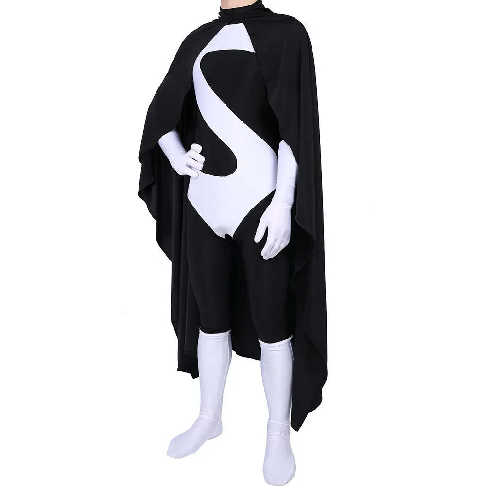 Men Women Boy The Incredibles Syndrome Jumpsuit with Cloak Cosplay Costume  for Adults Kids view 6