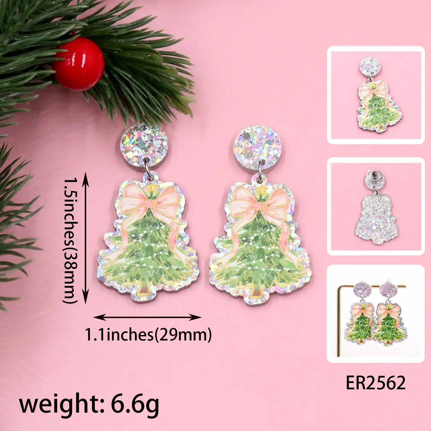 تخصيص عيد الميلاد استرخى أقراط القط hohoho سانتا سترة قبيحة شبح أنت خطيرة كلارك الاكريليك مجوهرات للنساء