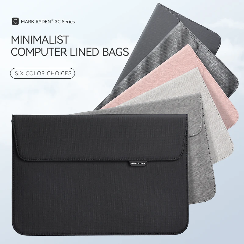 MARK RYDEN Laptop Sleeve Case Fits 13.3/15.4 inch Notebook PU+Oxford Fabric Magnetic Closure Slim Protective Laptop Bag