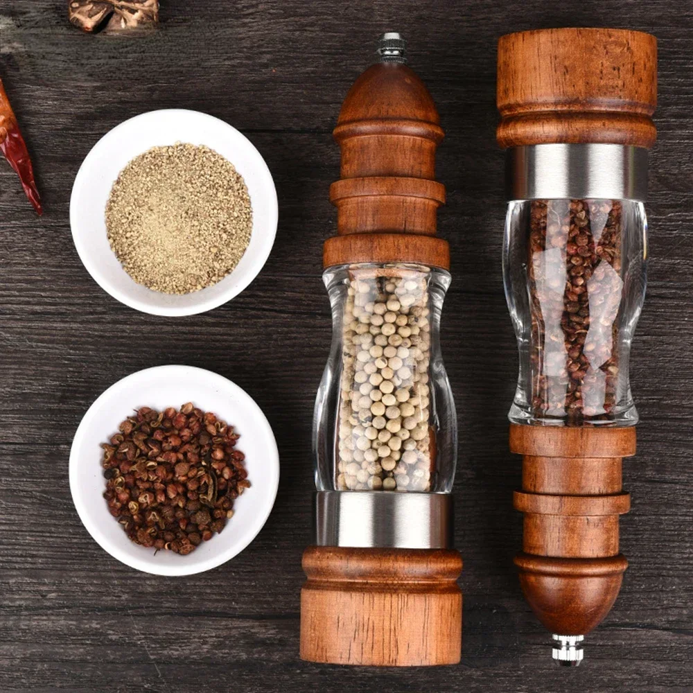 Ready-to-grind pepper grinder manual crushed sea salt pepper grinder solid wood lighthouse pepper mill