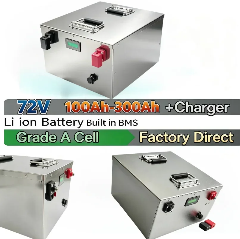 

72V 60Ah-300Ah Bluetooth BMS Lithium Battery, 2000W-8000W Power Output, Deep Cycle Design for Electric Scooter, Three-Wheeler &
