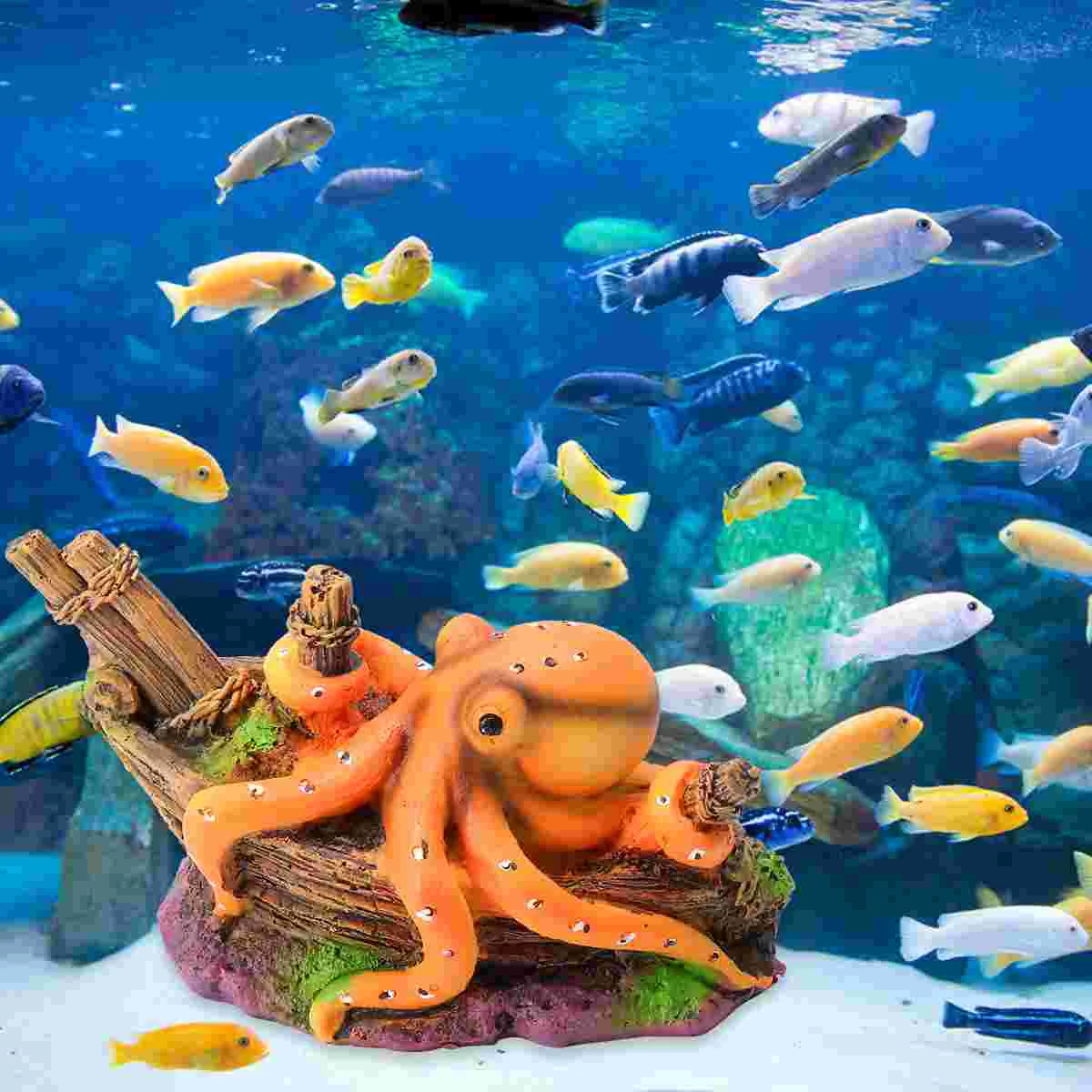 

Fish Tank Decoration Shelter Octopus for Aquarium Hiding Cave Craft Ornament Halloween Pumpkin