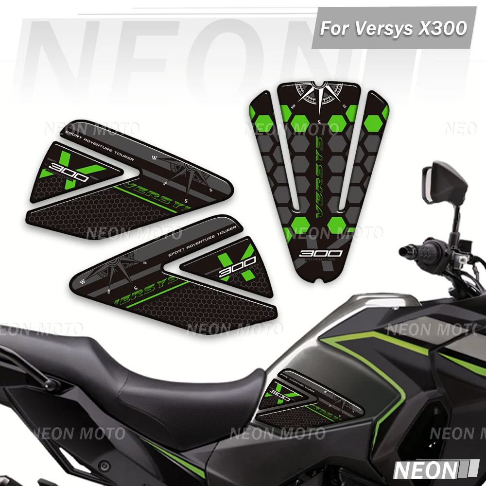 versys x300 Motorcycle 3D Fuel Tank Pad Sticker Set Gas Oil Protection Decals Waterproof For Versys X 300 X300 Versys-X