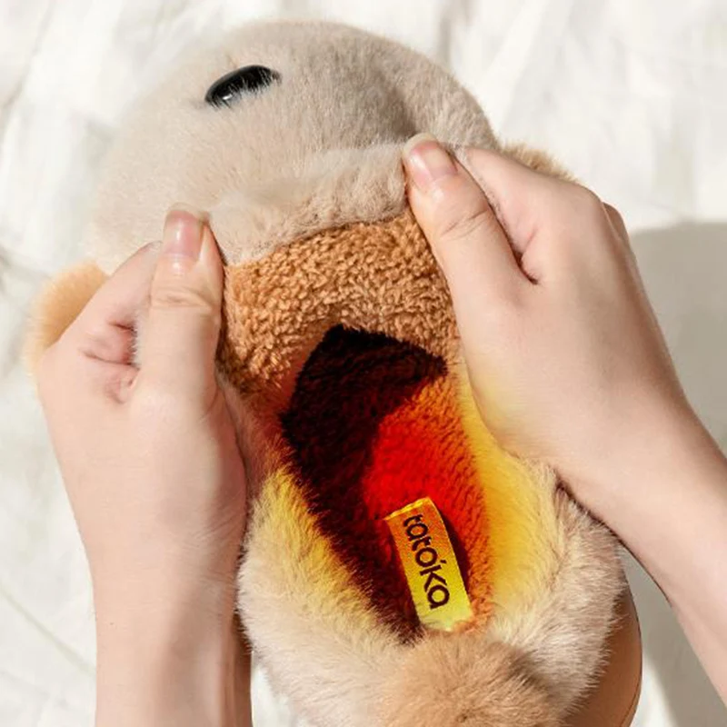 لطيف جرو فروي سميكة القاع شبشب منزل الأطفال 2025 شتاء دافئ أفخم عدم الانزلاق النعال المنزل الأطفال الكرتون الشرائح #4