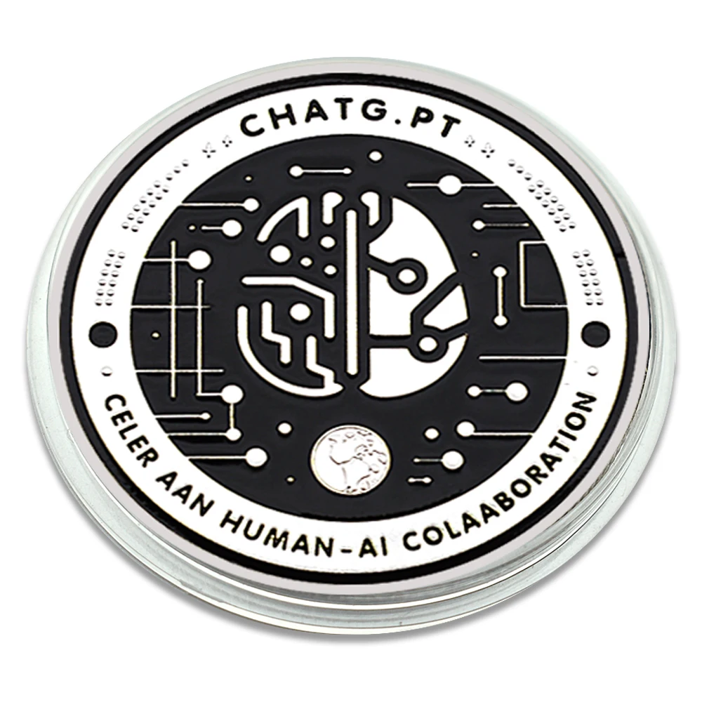 US Chat Robot Simulate Human Brain Artificial Intelligence Challenge Coin AI GPT Technology Metal Plated Art Crafts Collection