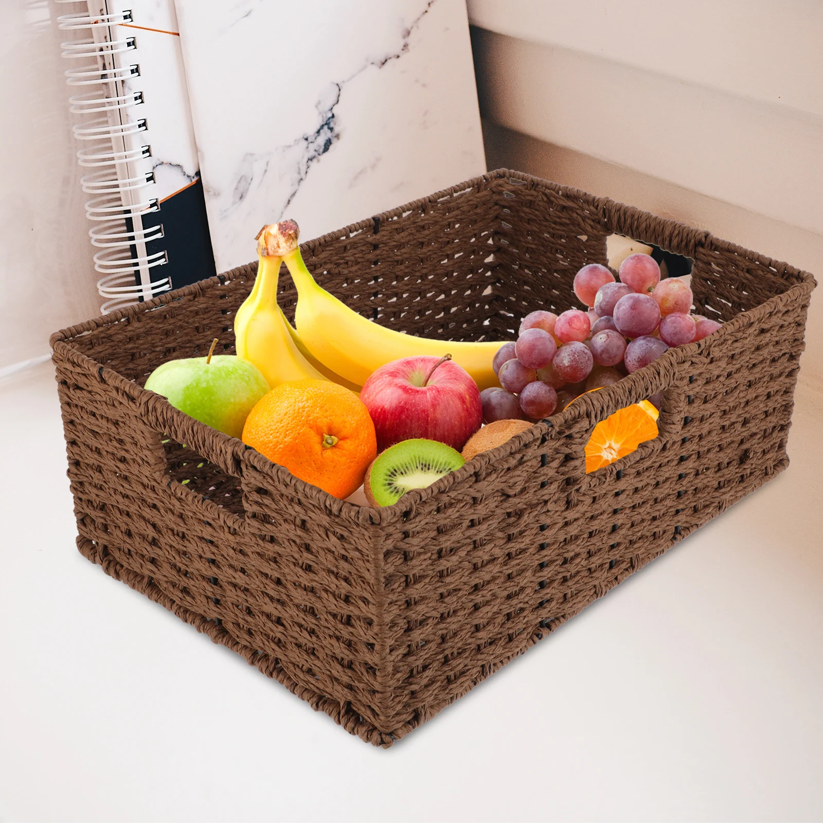 

Woven Snack Fruit Bread Storage Desktop Home Office Basket Creative Design Food Organizing Party Favor Gift Snack Fruits Bread