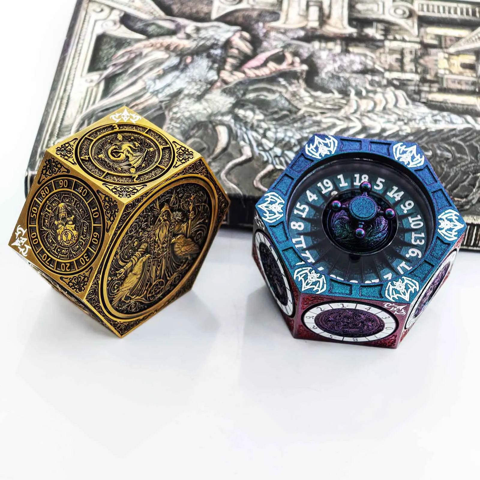 

Механический спиннер-компас Dragons RPG и металлический вращающийся гироскоп-кубик для настольных игр Dungeons & Dragons