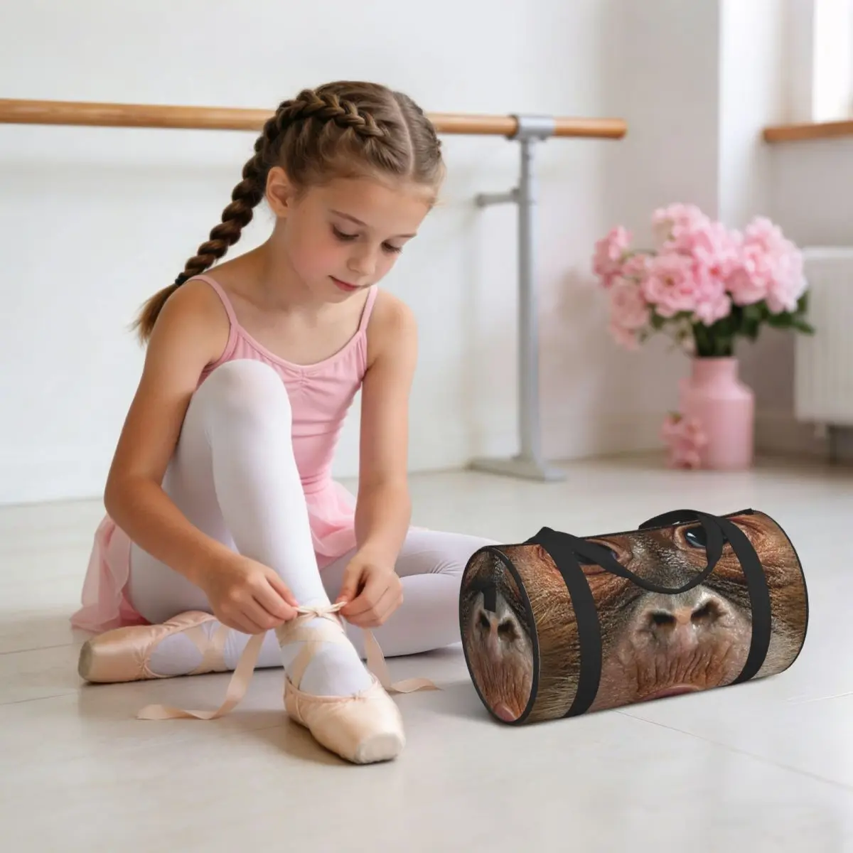 Big Face Baby Orangutan Monkey Luggage Bag Multi-Functional Duffle Tote Bag Handbags Gym Bags Fitness Bag for Boys Girls