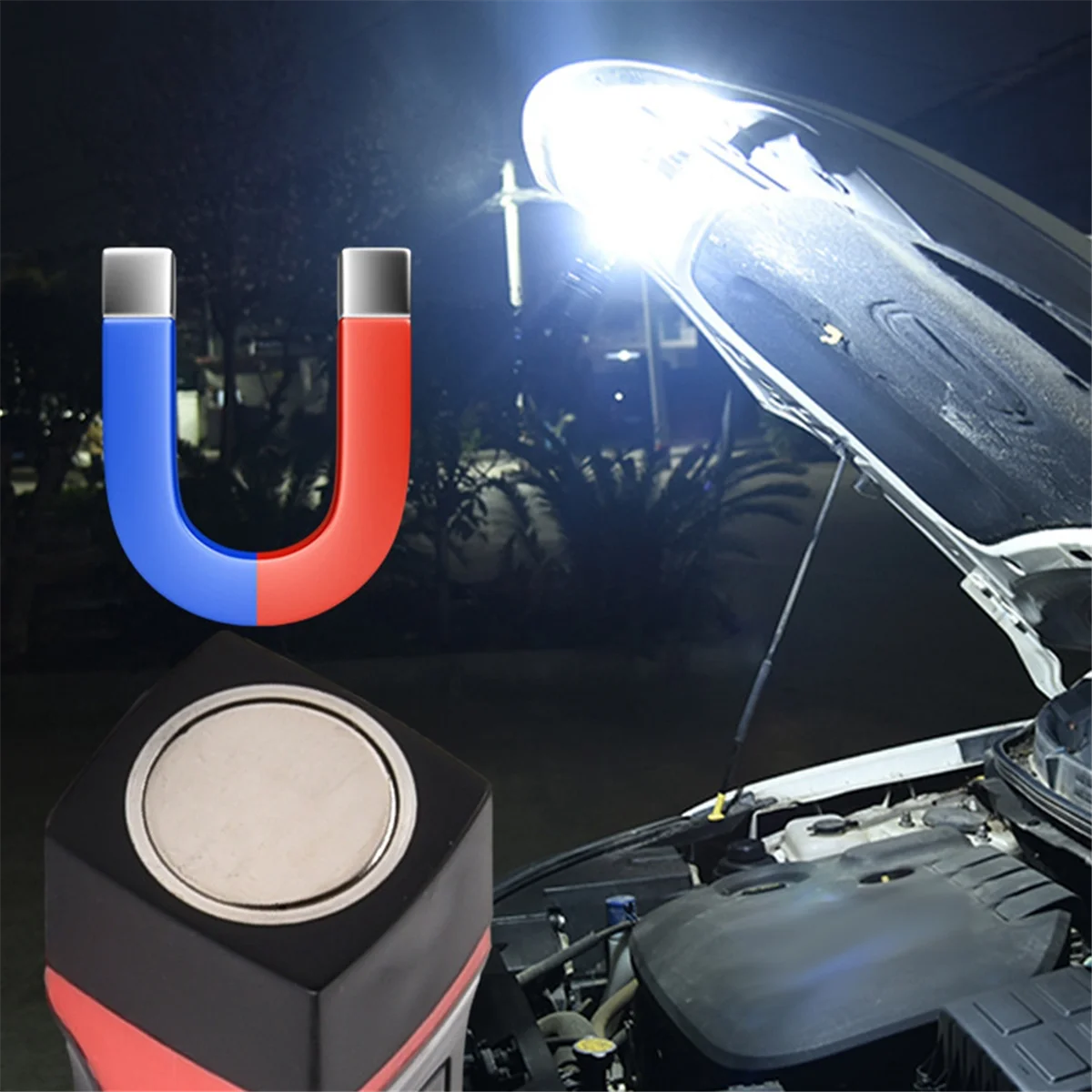 حار بيع انفصال الرقبة الخفيفة القابلة لإعادة الشحن، ضوء العمل LED مع قاعدة مغناطيسية، ضوء ميكانيكي حر اليدين، حول الرقبة