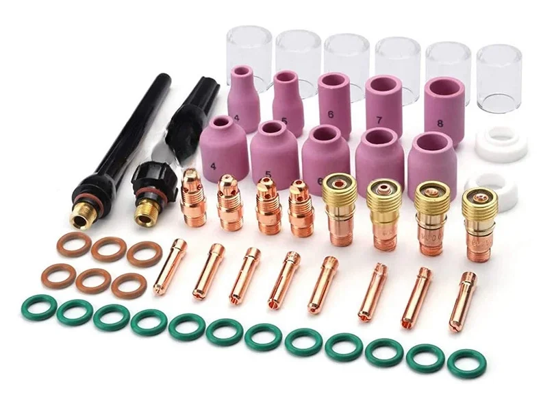 Complete 55pcs Welding Torch Accessories Kit Copper Electrode for Argon Welding Tools Practical and Robust Set