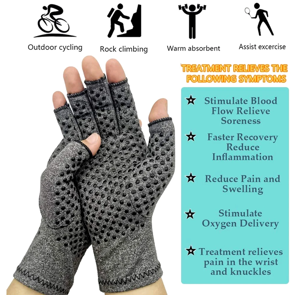 1 Pair Anti Arthritis Health Compression Therapy Gloves Rheumatoid Hand Pain Wrist Rest Sport Safety Glove Comfortable