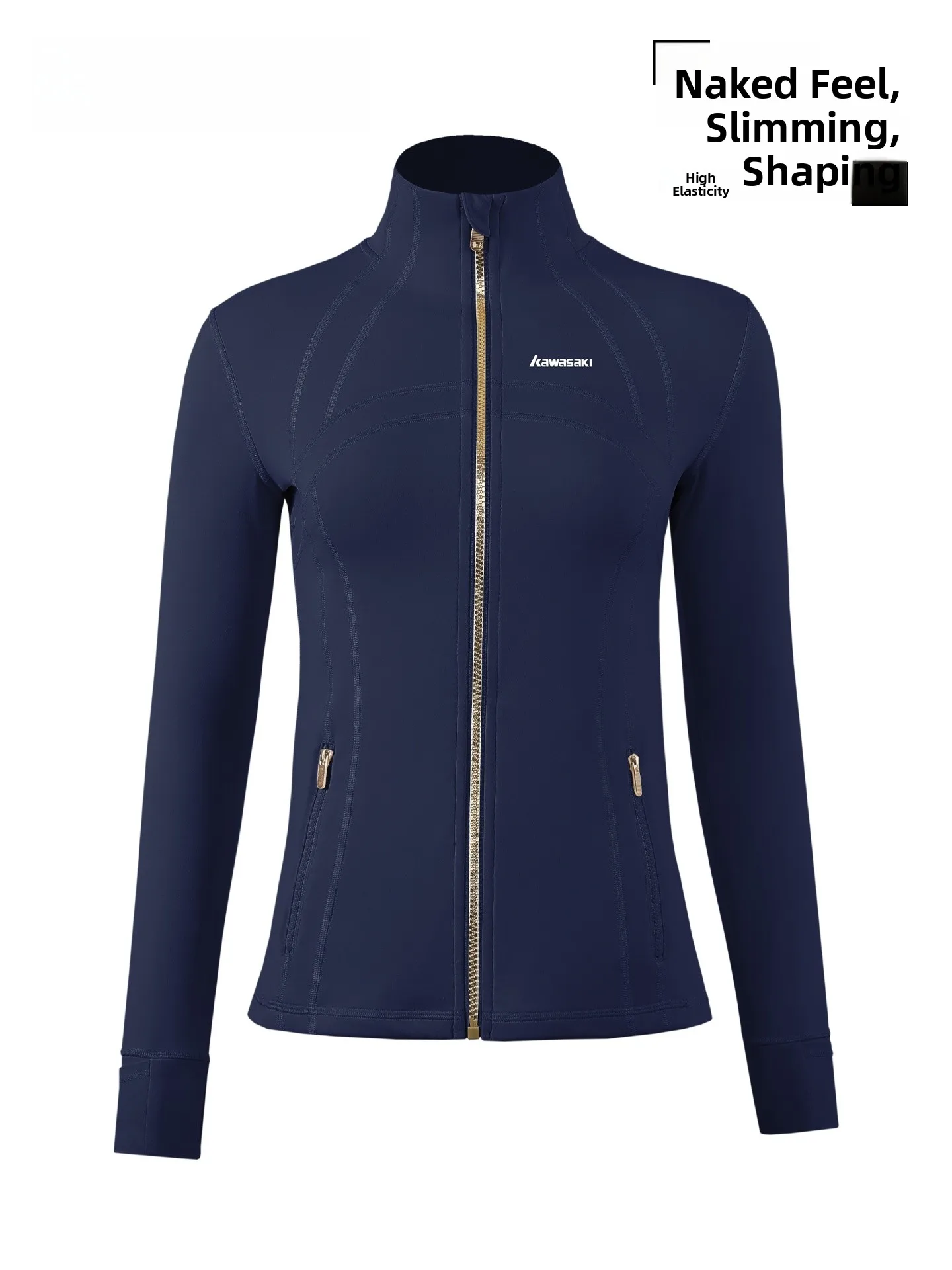 

Американский спортивный комплект для фитнеса и йоги: тонкий топ с воротником-стойкой, дышащая куртка из нейлона и спандекса для велоспорта